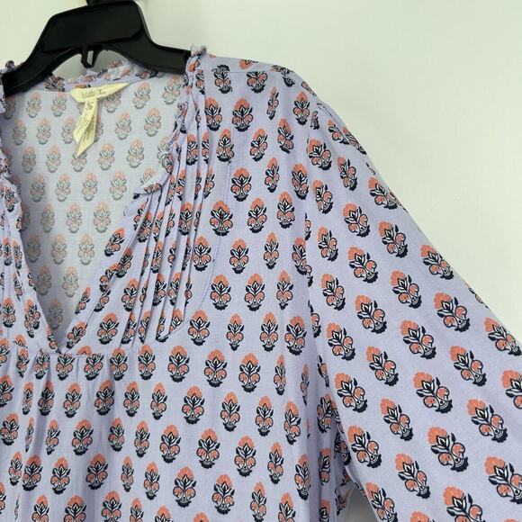Matilda Jane Topiary Top Purple Boho Long Sleeve Pleated Split Neck Size XL - Picture 4 of 10